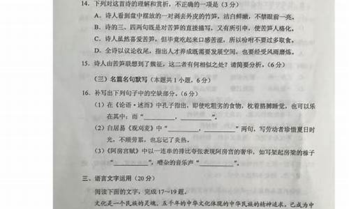 2017语文云南高考答案详解_2017语文云南高考答案