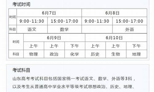 山东省高考安排表,山东省高考安排表最新