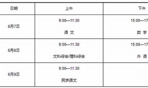 高考考试科目时间顺序-高考安排科目时间